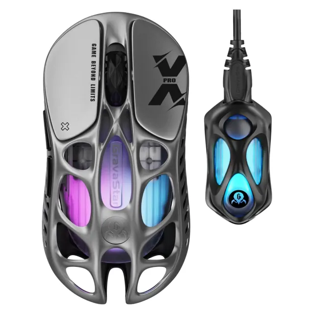 GravaStar Mercury X Pro Mouse - Interstellar Silver